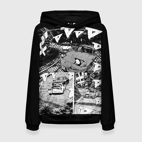 Женская толстовка Initial d / 3D-Черный – фото 1