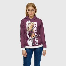 Толстовка-худи женская Edelgard, цвет: 3D-белый — фото 2