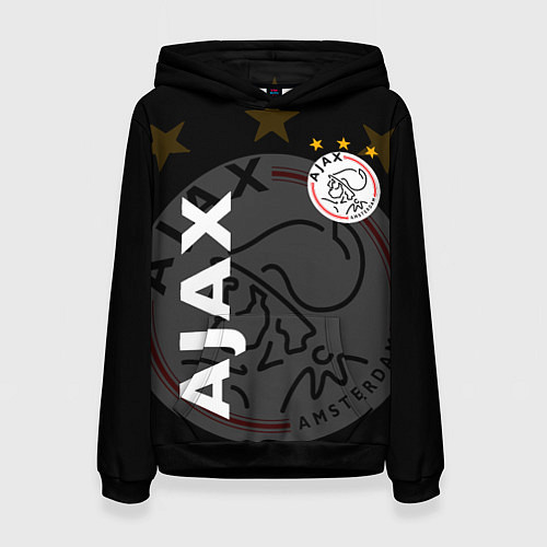 Женская толстовка FC AJAX AMSTERDAM ФК АЯКС / 3D-Черный – фото 1