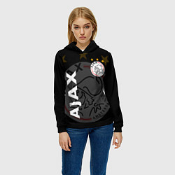 Толстовка-худи женская FC AJAX AMSTERDAM ФК АЯКС, цвет: 3D-черный — фото 2