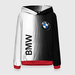 Толстовка-худи женская Black and White BMW, цвет: 3D-красный