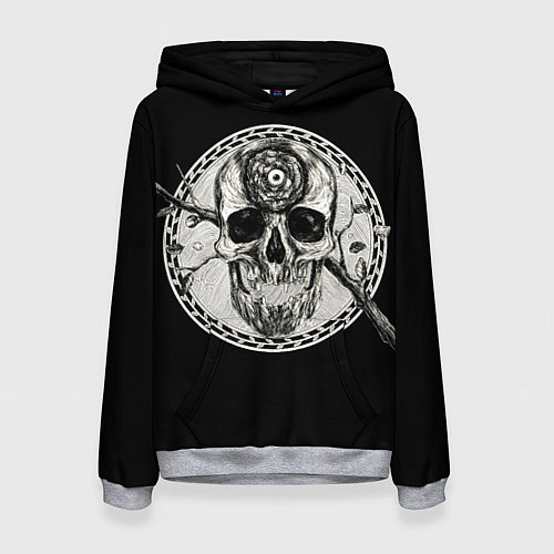 Женская толстовка Череп Глаз и Ветвь / 3D-Меланж – фото 1
