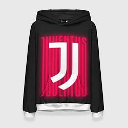 Толстовка-худи женская JUVENTUS ЮВЕНТУС НЕОН, цвет: 3D-белый