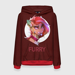 Толстовка-худи женская Furry fox, цвет: 3D-красный