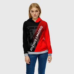 Толстовка-худи женская АТЛЕТИКО МАДРИД ATLETICO, цвет: 3D-меланж — фото 2