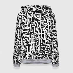 Толстовка-худи женская КАЛЛИГРАФИЯ CALLIGRAPHY, цвет: 3D-меланж