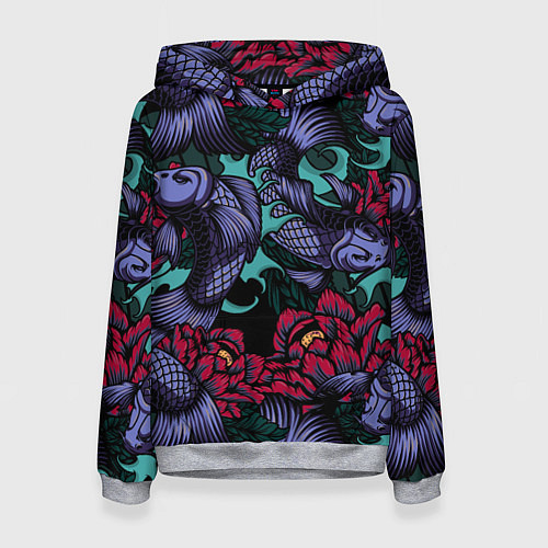 Женская толстовка Японские карпы / 3D-Меланж – фото 1