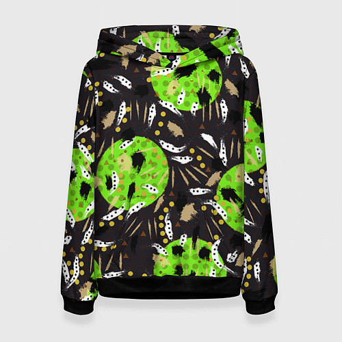 Женская толстовка Яркие узоры / 3D-Черный – фото 1