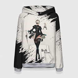 Толстовка-худи женская Ниэр Nier Automata Z, цвет: 3D-меланж