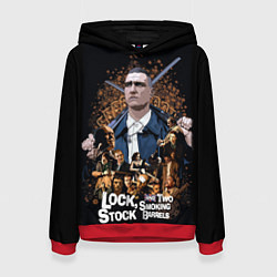 Толстовка-худи женская Карты, деньги, два ствола, цвет: 3D-красный