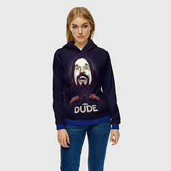 Толстовка-худи женская Большой Лебовский The Dude, цвет: 3D-синий — фото 2