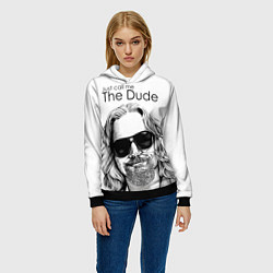 Толстовка-худи женская Just call me the Dude, цвет: 3D-черный — фото 2