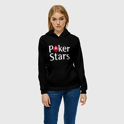 Толстовка-худи женская Poker Stars, цвет: 3D-черный — фото 2