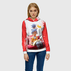 Толстовка-худи женская It takes two mini logo, цвет: 3D-белый — фото 2