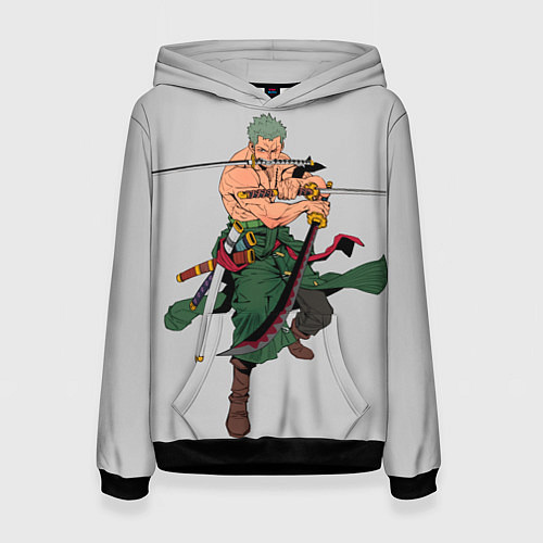 Женская толстовка Арт Ророноа Зоро, One Piece / 3D-Черный – фото 1