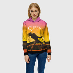 Толстовка-худи женская Queen Freddie Mercury Z, цвет: 3D-черный — фото 2