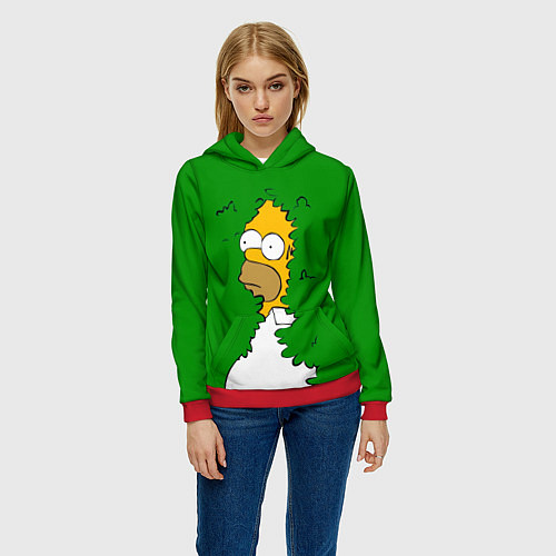 Женская толстовка Мем с Гомером / 3D-Красный – фото 3
