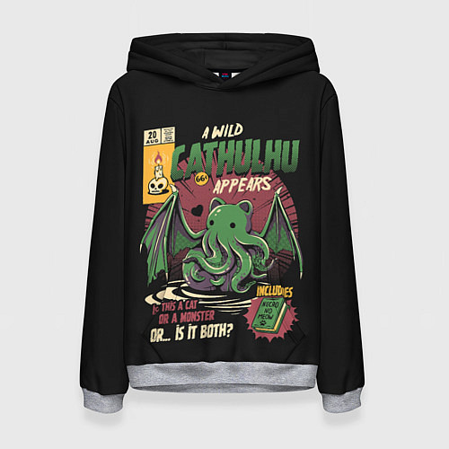 Женская толстовка Кот Ктулху / 3D-Меланж – фото 1