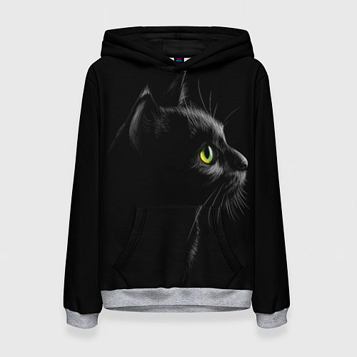 Женская толстовка Черный кот / 3D-Меланж – фото 1