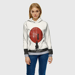 Толстовка-худи женская Самурай на коне, цвет: 3D-меланж — фото 2