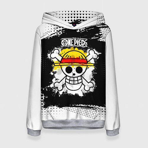 Женская толстовка Весёлый Роджер пиратов Соломенной Шляпы / 3D-Меланж – фото 1