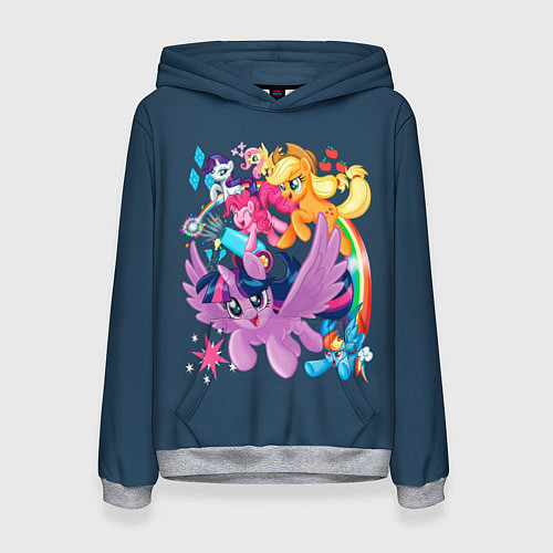 Женская толстовка Пони тим / 3D-Меланж – фото 1