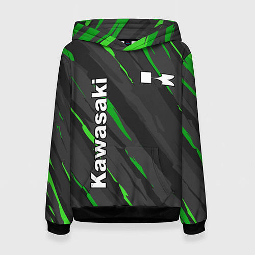 Женская толстовка KAWASAKI КАВАСАКИ SPORT / 3D-Черный – фото 1