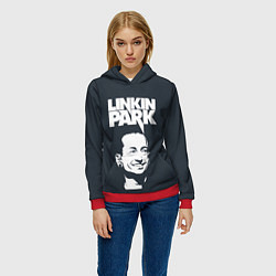 Толстовка-худи женская ЧЕСТЕР ЛИНКИН ПАРК ЛОГО СПИНА Z, цвет: 3D-красный — фото 2