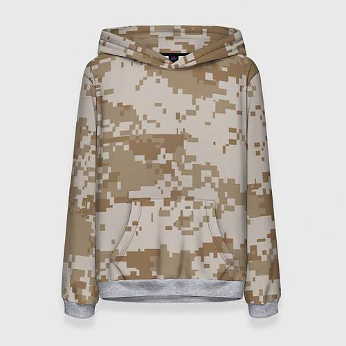 Женская толстовка Камуфляжный пиксель / 3D-Меланж – фото 1