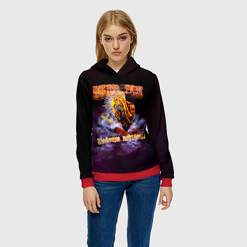 Женская толстовка Сектор Газа альбом Зловещие мертвецы / 3D-Красный – фото 3