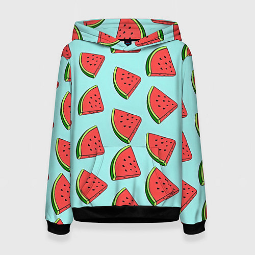 Женская толстовка Дольки арбузов / 3D-Черный – фото 1