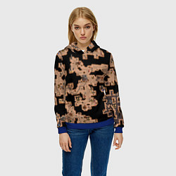 Толстовка-худи женская Heroes III Dungeon Map, цвет: 3D-синий — фото 2