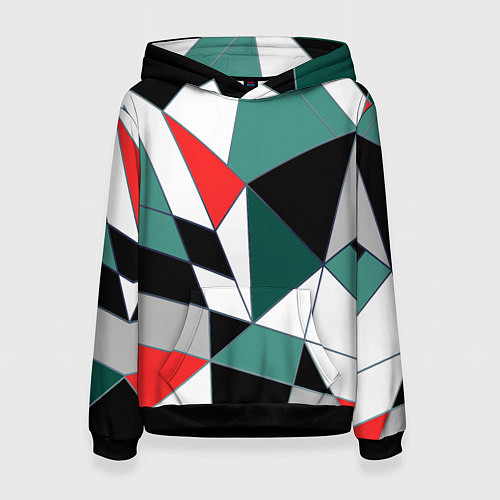 Женская толстовка Абстрактный геометрический / 3D-Черный – фото 1