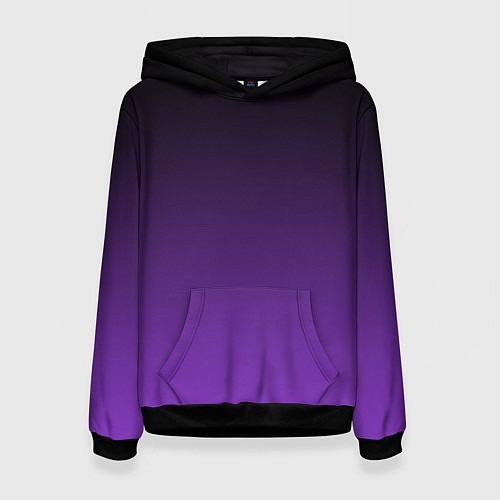 Женская толстовка Ночной градиент Фиолетовый / 3D-Черный – фото 1