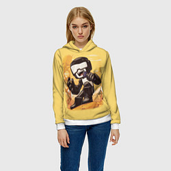 Толстовка-худи женская Танкист Tankman, цвет: 3D-белый — фото 2