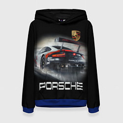 Толстовка-худи женская PORSHE, цвет: 3D-синий