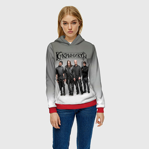 Женская толстовка Кукрыниксы рок группа / 3D-Красный – фото 3