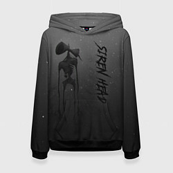 Толстовка-худи женская Gray Siren head, цвет: 3D-черный