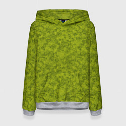 Толстовка-худи женская Зеленый мраморный узор, цвет: 3D-меланж
