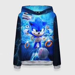 Толстовка-худи женская SONIC СИНИЙ ЁЖ Z, цвет: 3D-меланж