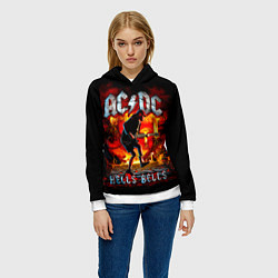 Толстовка-худи женская ACDC HELLS BELLS, цвет: 3D-белый — фото 2