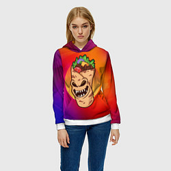 Толстовка-худи женская Шаурма - зомби, цвет: 3D-белый — фото 2