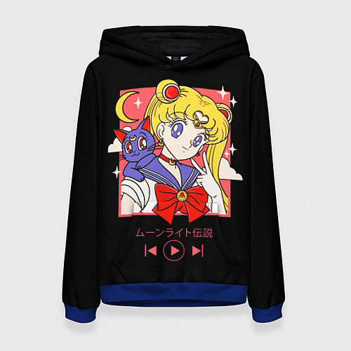 Женская толстовка Сейлор Мун / 3D-Синий – фото 1