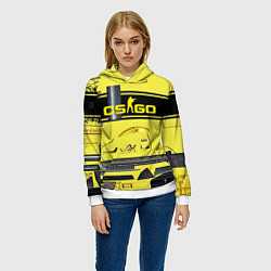 Толстовка-худи женская CS GO YELLOW SKIN, цвет: 3D-белый — фото 2