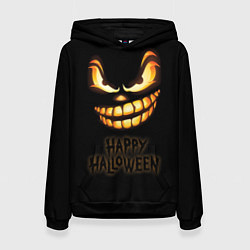 Толстовка-худи женская Happy Halloween, цвет: 3D-черный