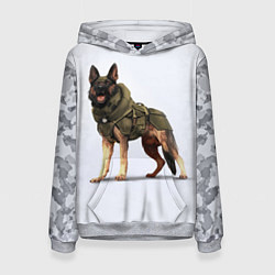 Толстовка-худи женская Служебная собака К9 K9, цвет: 3D-меланж