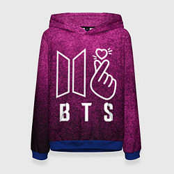 Толстовка-худи женская BTS БТС K-Heart Z, цвет: 3D-синий