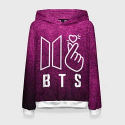 Толстовка-худи женская BTS БТС K-Heart Z, цвет: 3D-белый