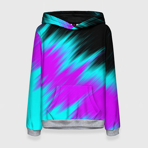 Женская толстовка НЕОНОВЫЕ ПОЛОСЫ И НИЧЕГО ЛИШНЕГО NEON STRIPES / 3D-Меланж – фото 1