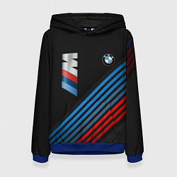 Толстовка-худи женская BMW STRIPE, цвет: 3D-синий
